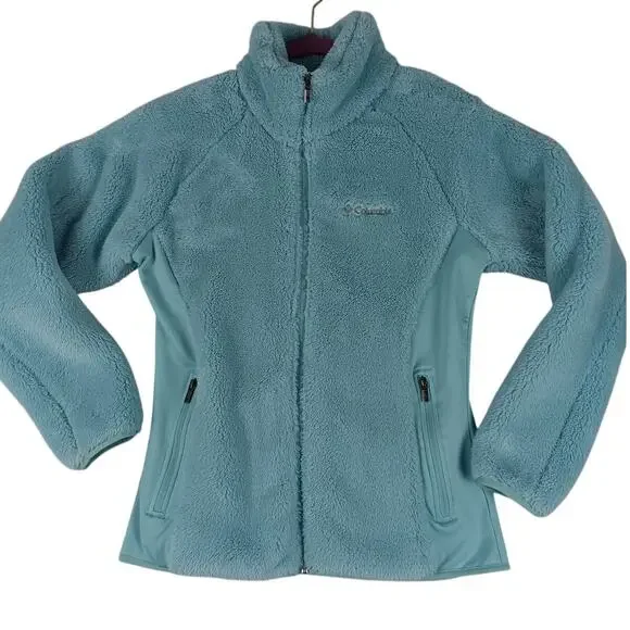 Columbia Benton Springs Fleece Performance Jacket Womens Medium Light Teal Blue - Picture 2 of 11